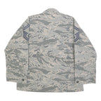 NCR Womens Grey & White Camouflage Military Style Cotton Blend Jacket S Button