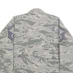 NCR Womens Grey & White Camouflage Military Style Cotton Blend Jacket S Button