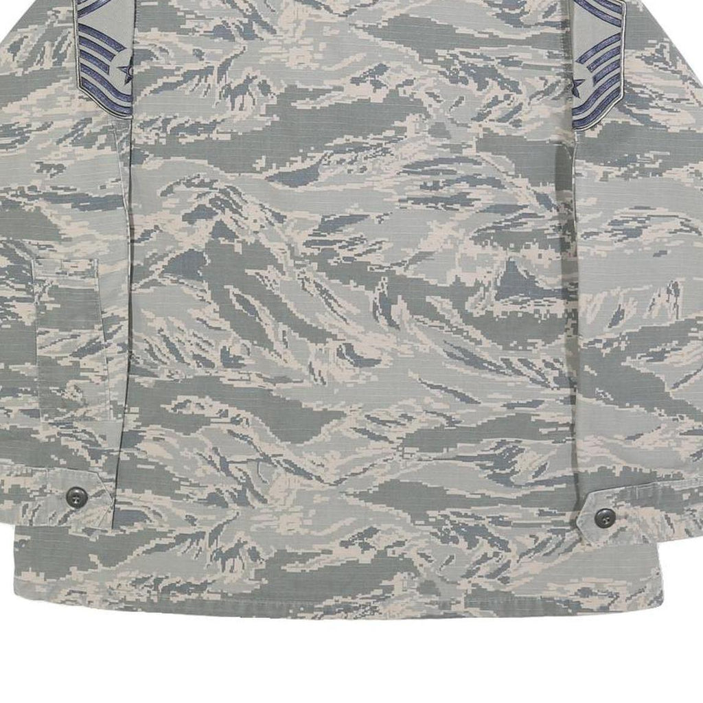 NCR Womens Grey & White Camouflage Military Style Cotton Blend Jacket S Button