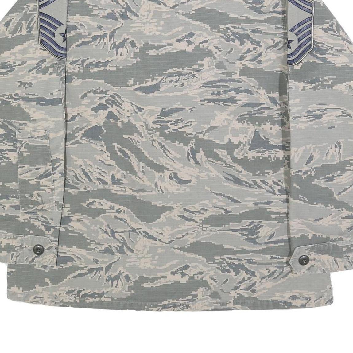 NCR Womens Grey & White Camouflage Military Style Cotton Blend Jacket S Button