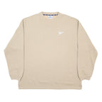 REEBOK Mens Beige Crew Neck L Cotton Blend Sweatshirt Logo Casual Wear