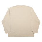 REEBOK Mens Beige Crew Neck L Cotton Blend Sweatshirt Logo Casual Wear