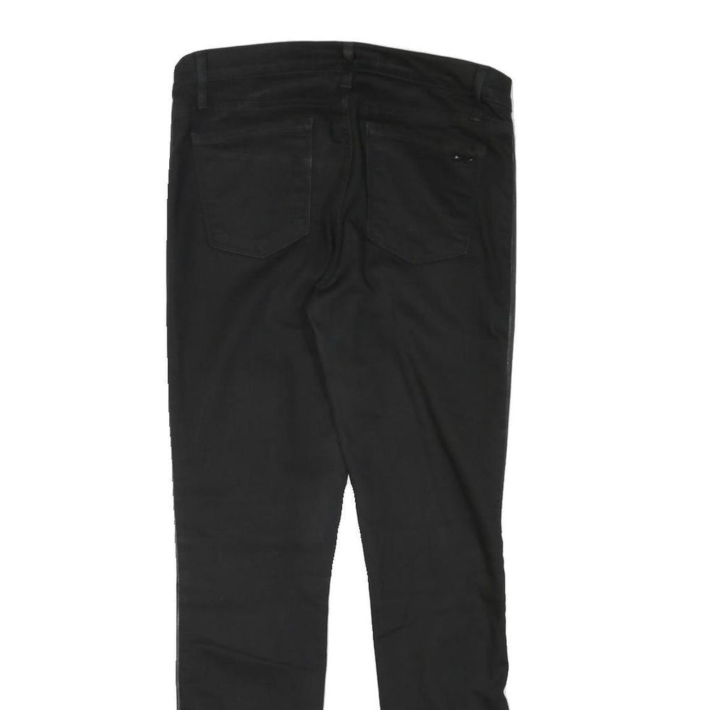 JUICY COUTURE Womens Regular Black Cotton Blend Zip Trousers W30 L29 Side Stripe