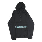 CHAMPION Mens Black Zip Hooded Cotton Jacket L Pullover Casual Sportswear