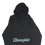 CHAMPION Mens Black Zip Hooded Cotton Jacket L Pullover Casual Sportswear
