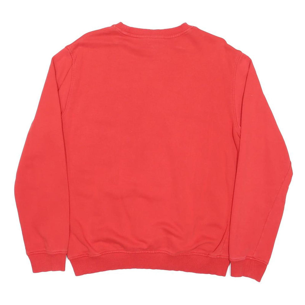 ADIDAS Mens Red Cotton Crew Neck M Sweatshirt Graphic Print Casual