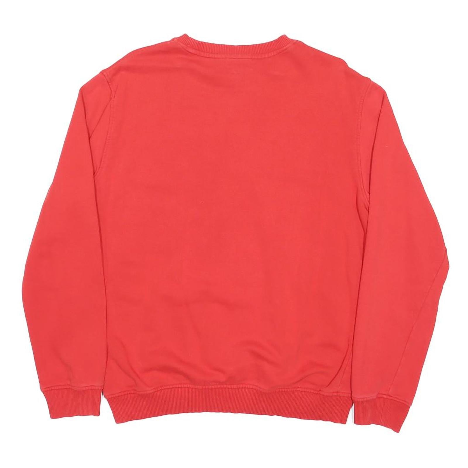 ADIDAS Mens Red Cotton Crew Neck M Sweatshirt Graphic Print Casual