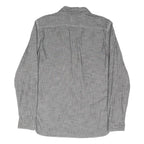 LEVI'S Mens Grey & White Striped Cotton Blend Shirt M Casual Long Sleeve Button