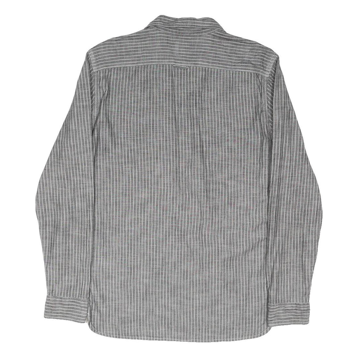 LEVI'S Mens Grey & White Striped Cotton Blend Shirt M Casual Long Sleeve Button