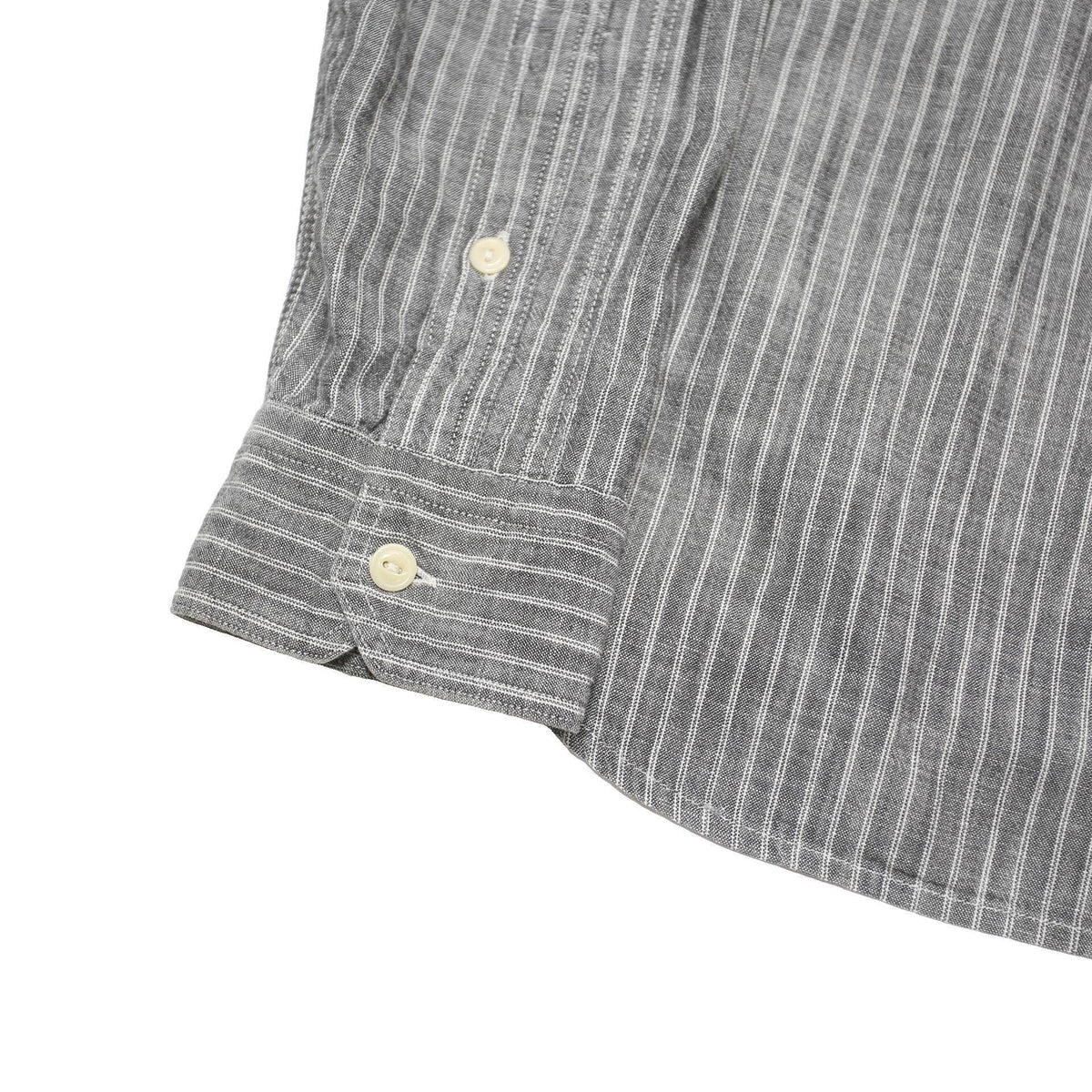 LEVI'S Mens Grey & White Striped Cotton Blend Shirt M Casual Long Sleeve Button