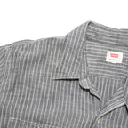 LEVI'S Mens Grey & White Striped Cotton Blend Shirt M Casual Long Sleeve Button
