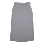TOGETHER Womens Grey Belted Midi Polyester Straight Skirt M Smart Formal