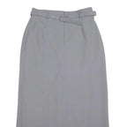 TOGETHER Womens Grey Belted Midi Polyester Straight Skirt M Smart Formal