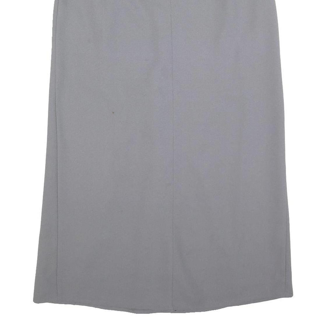 TOGETHER Womens Grey Belted Midi Polyester Straight Skirt M Smart Formal