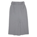 TOGETHER Womens Grey Belted Midi Polyester Straight Skirt M Smart Formal