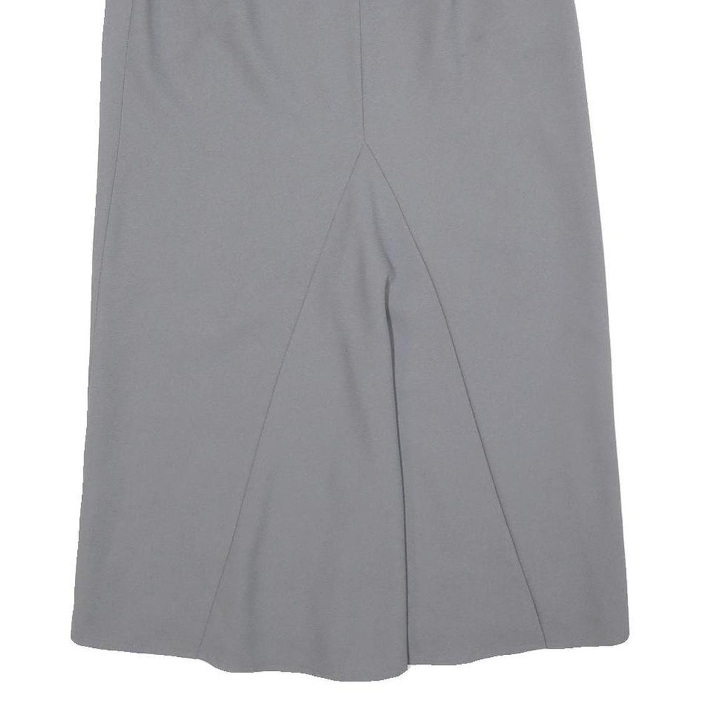 TOGETHER Womens Grey Belted Midi Polyester Straight Skirt M Smart Formal