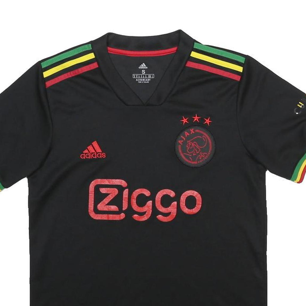 ADIDAS Ajax 21/22 Third Mens Black S T-Shirt Short Sleeve V-Neck Football Jersey