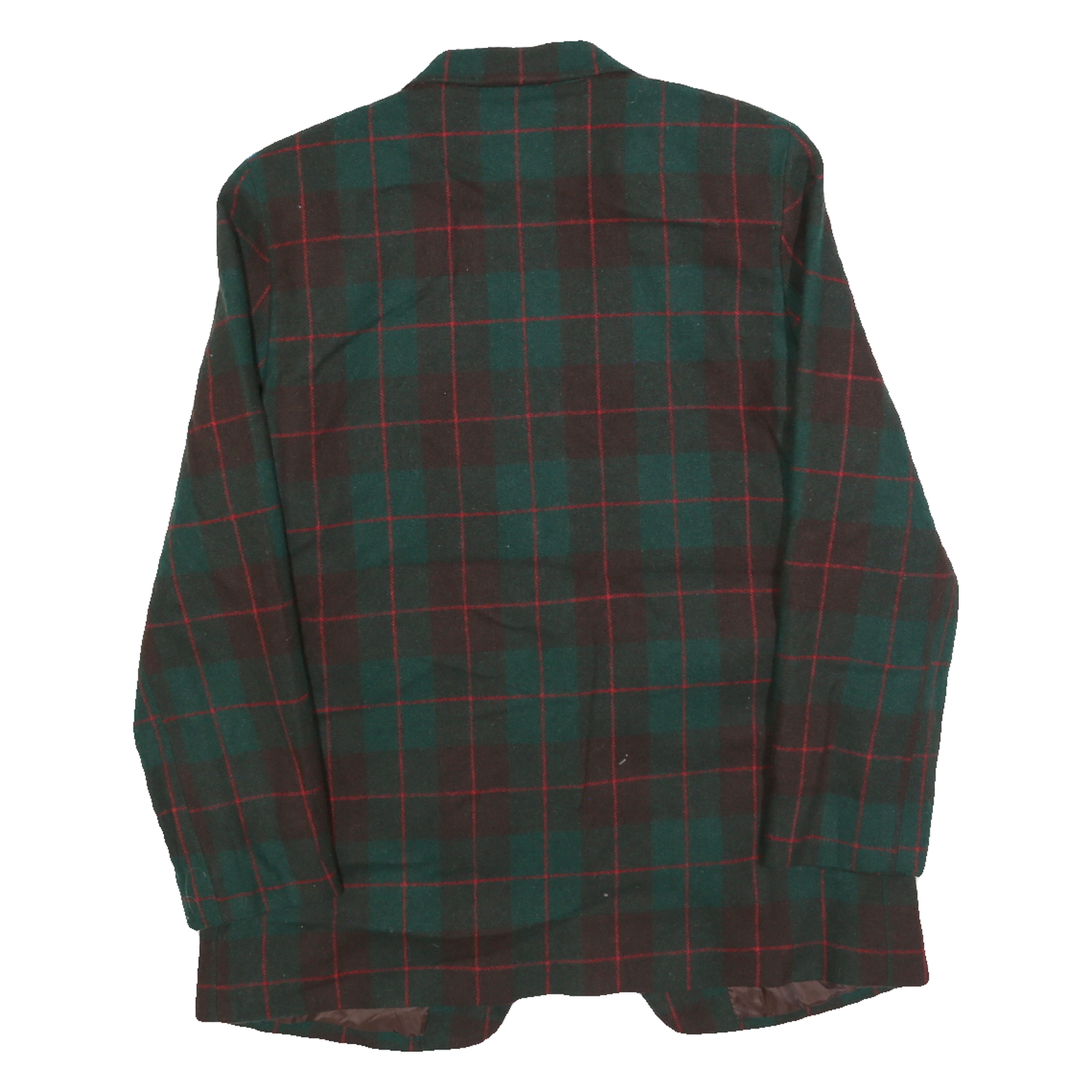 NORTON MCNAUGHTON Womens Green Brown & Red Checked Wool Blend Button Jacket S