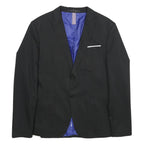 ZARA Mens Black Formal Button Jacket M Woven Classic Blazer Suit Elegant