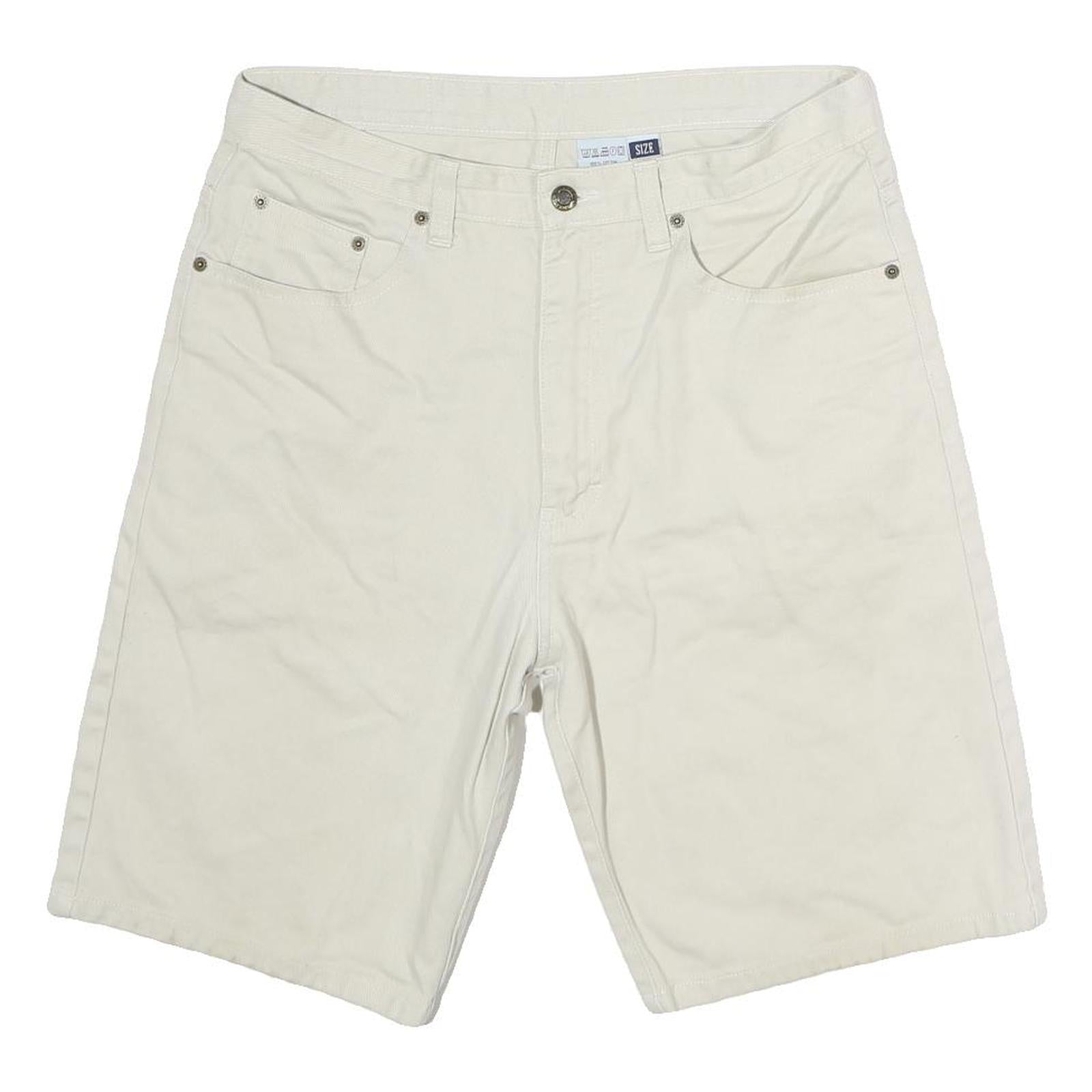 GARRY JEANS Mens Shorts Cream Casual L W33 Cotton Comfortable Fit