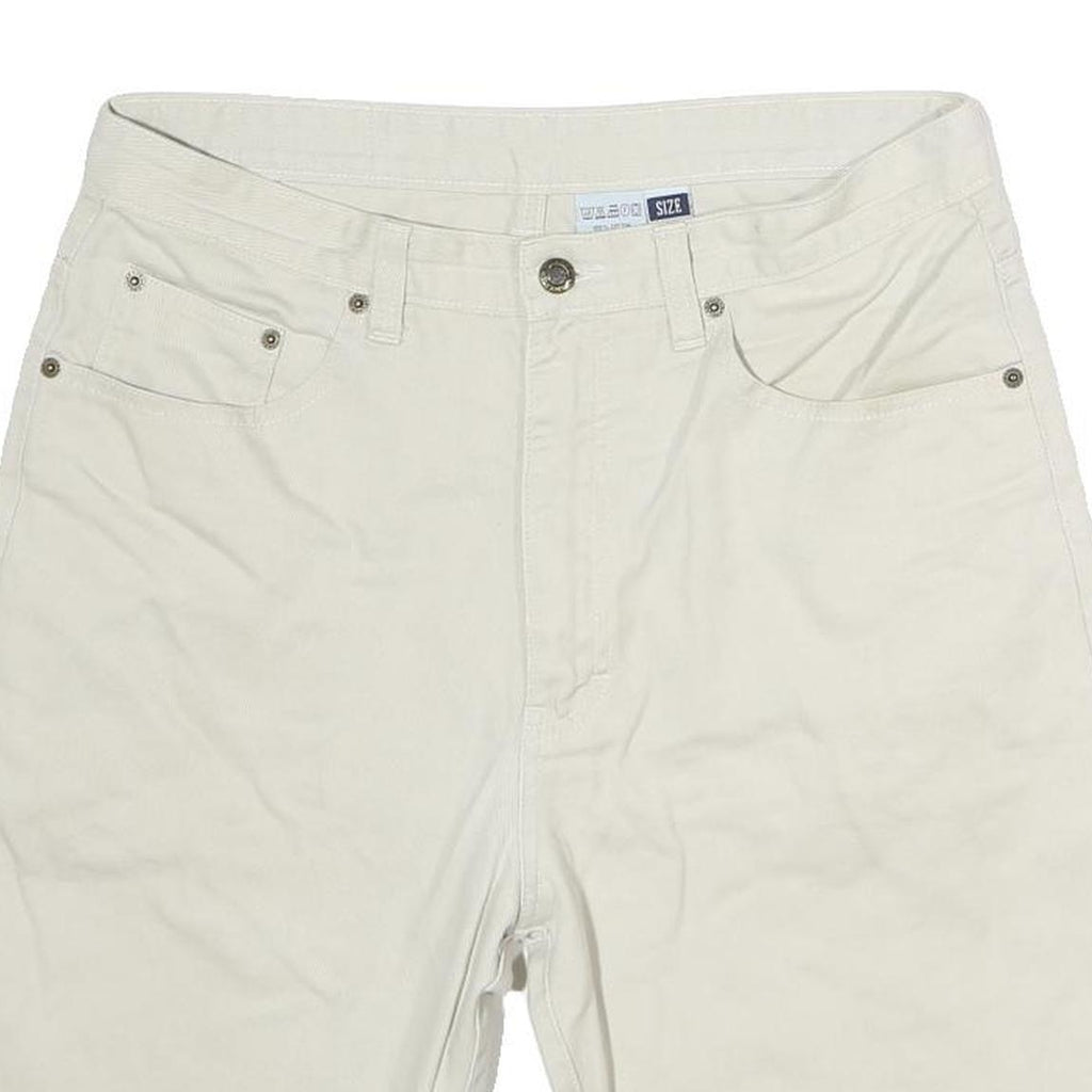 GARRY JEANS Mens Shorts Cream Casual L W33 Cotton Comfortable Fit