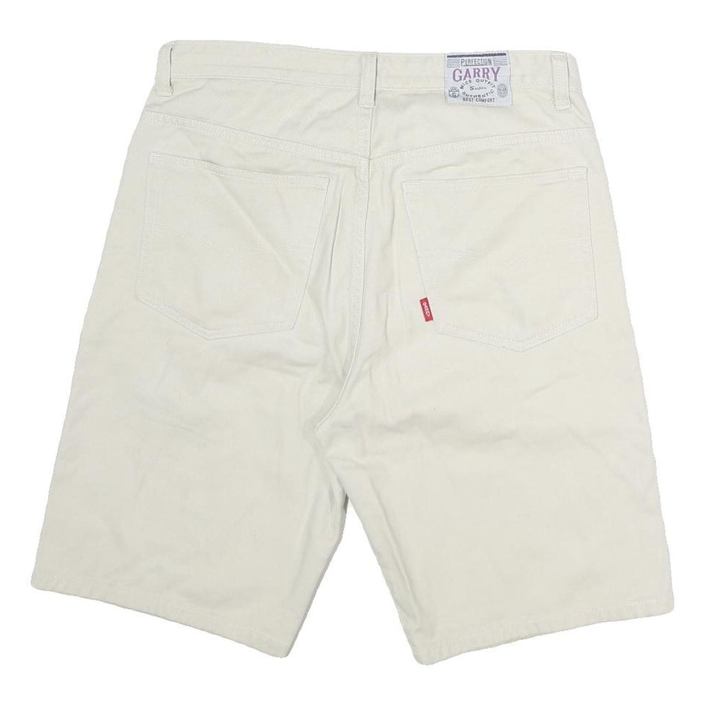 GARRY JEANS Mens Shorts Cream Casual L W33 Cotton Comfortable Fit