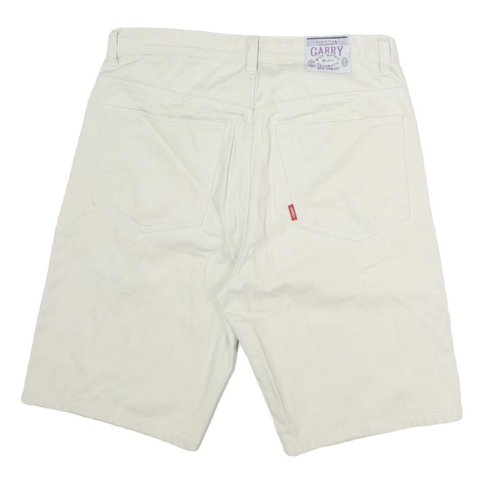 GARRY JEANS Mens Shorts Cream Casual L W33 Cotton Comfortable Fit