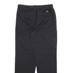 DICKIES Mens Regular Fit Black Cotton Blend Trousers W30 L32 Zip Closure