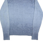 LAUREN RALPH LAUREN Womens Blue Patterned Cotton Jumper Shawl Collar Full Zip M