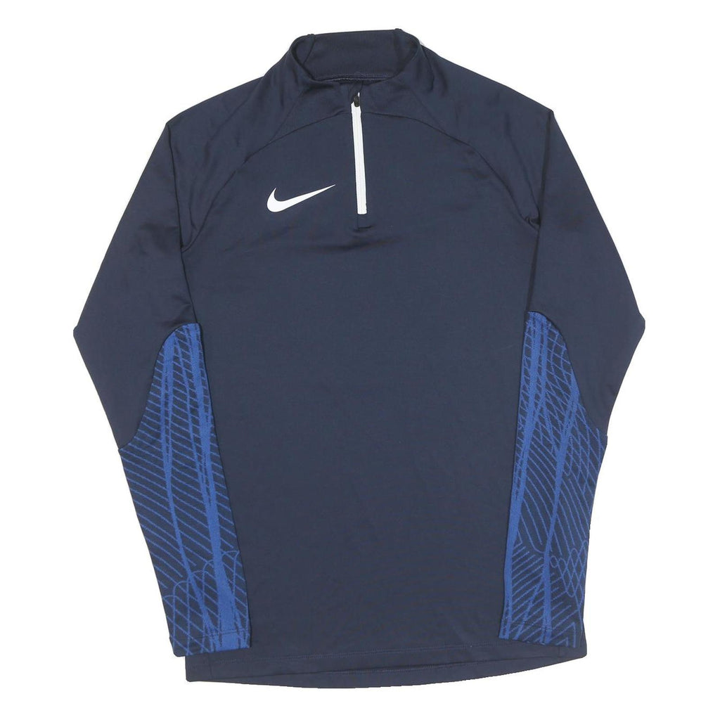 NIKE Mens Navy & Blue Quarter Zip S Sports Performance Sweatshirt
