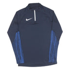NIKE Mens Navy & Blue Quarter Zip S Sports Performance Sweatshirt