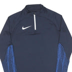 NIKE Mens Navy & Blue Quarter Zip S Sports Performance Sweatshirt