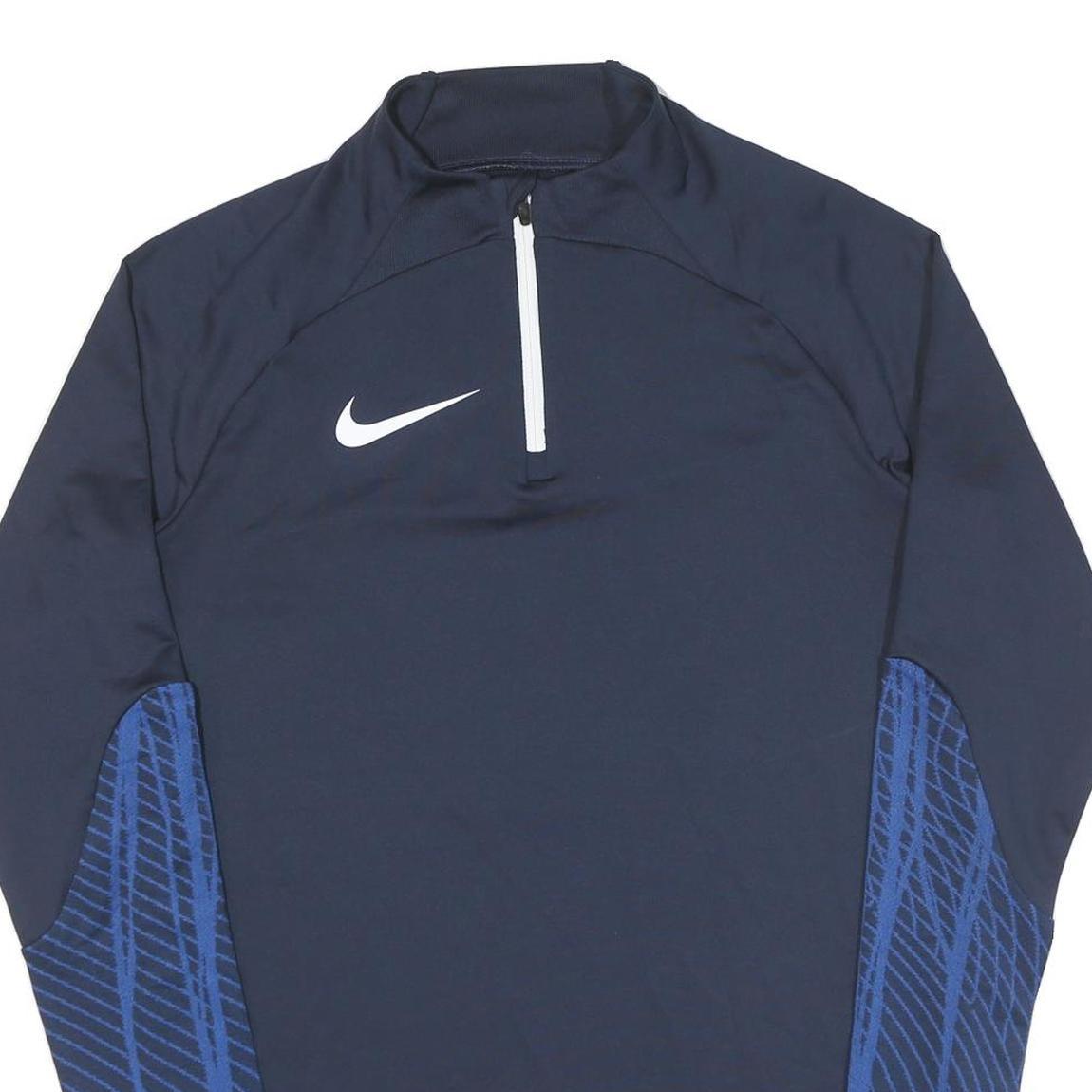 NIKE Mens Navy & Blue Quarter Zip S Sports Performance Sweatshirt