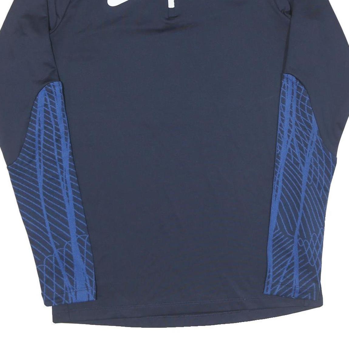 NIKE Mens Navy & Blue Quarter Zip S Sports Performance Sweatshirt