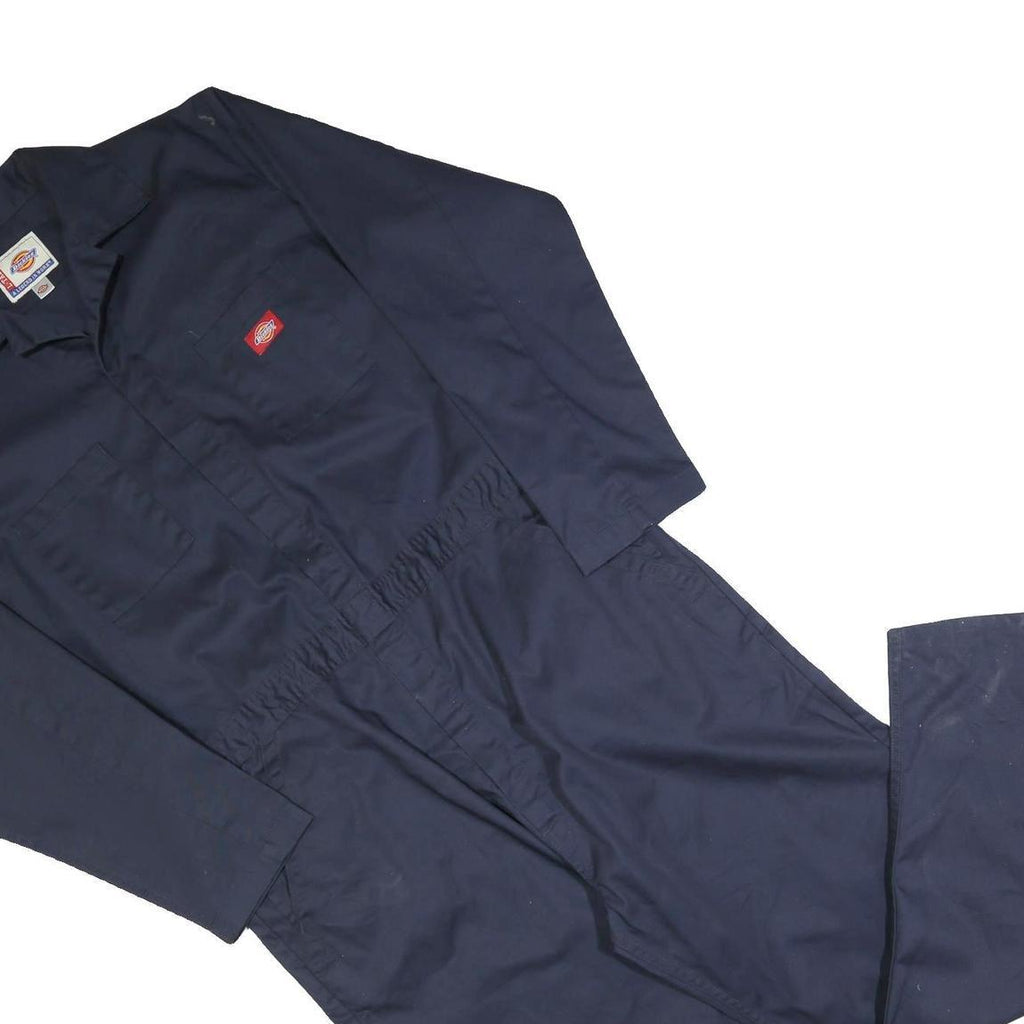 DICKIES Mens Navy Blue Classic Cotton Blend Regular Fit Dungarees L W40 L32