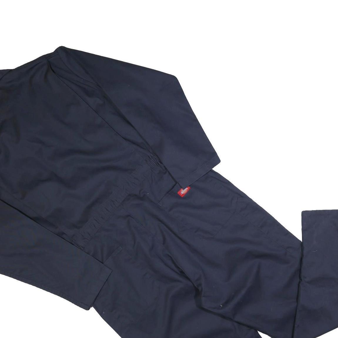 DICKIES Mens Navy Blue Classic Cotton Blend Regular Fit Dungarees L W40 L32