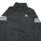 ADIDAS Womens Black Zip Up Athletic Jacket XL Polyester Blend Plain Lightweight
