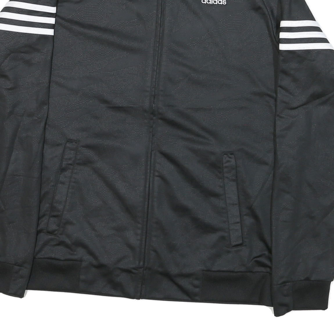 ADIDAS Womens Black Zip Up Athletic Jacket XL Polyester Blend Plain Lightweight