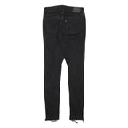 LEVI'S Womens Slim Black Skinny Denim Jeans W26 L27 Distressed Raw Hem Zip