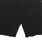 TRUE RELIGION Mens Black Denim Cut-Off Shorts XL W38 Distressed Hem Buttons