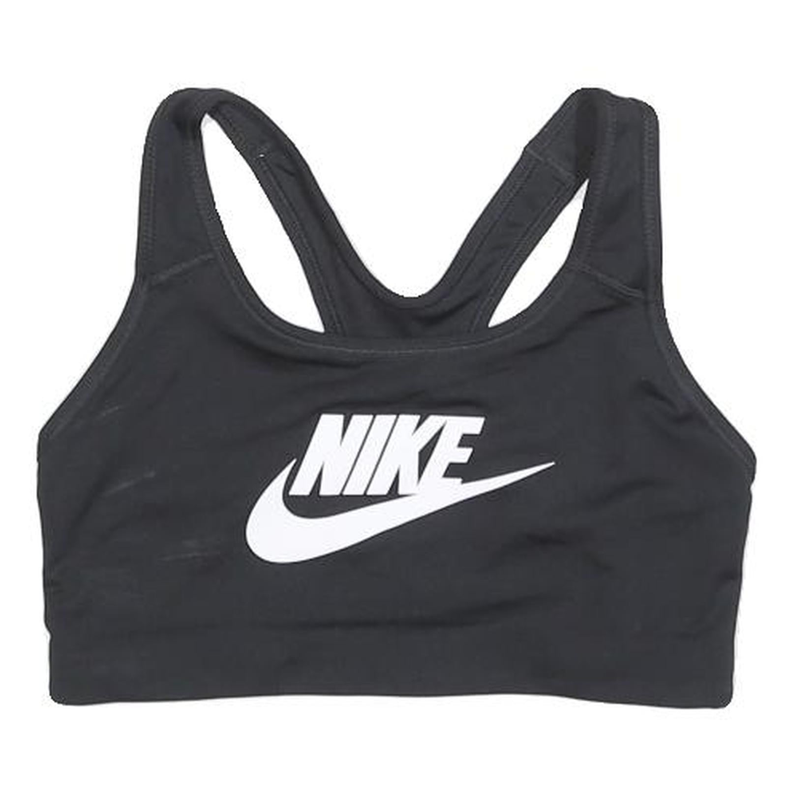 NIKE Womens Black Sports Bodysuit Sleeveless Crew Neck M Logo Activewear