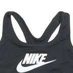 NIKE Womens Black Sports Bodysuit Sleeveless Crew Neck M Logo Activewear