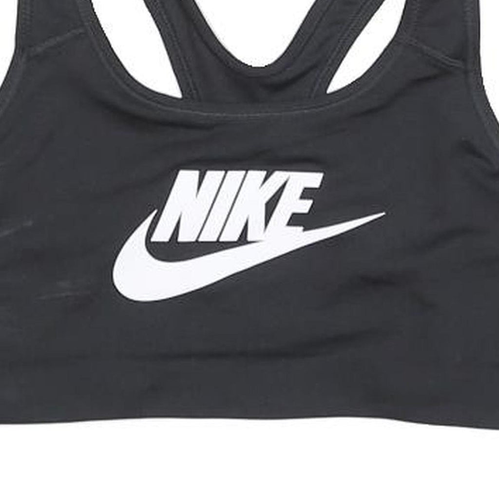 NIKE Womens Black Sports Bodysuit Sleeveless Crew Neck M Logo Activewear