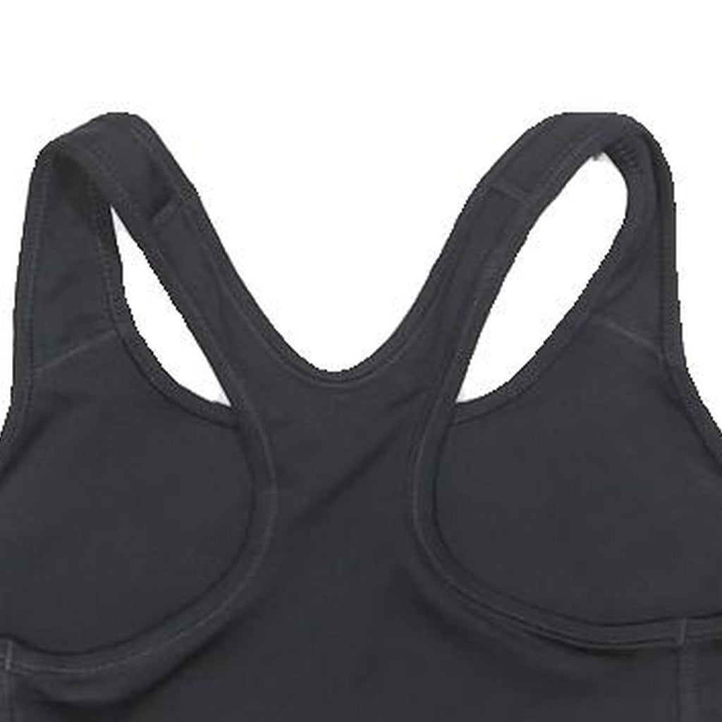 NIKE Womens Black Sports Bodysuit Sleeveless Crew Neck M Logo Activewear