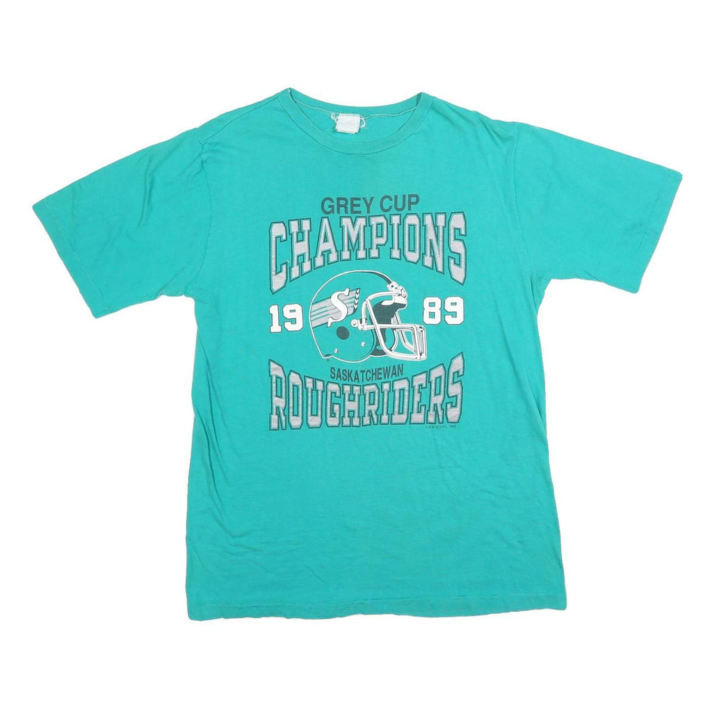 Mens Turquoise Grey Cup Champions Saskatchewan Roughriders Graphic T-Shirt L