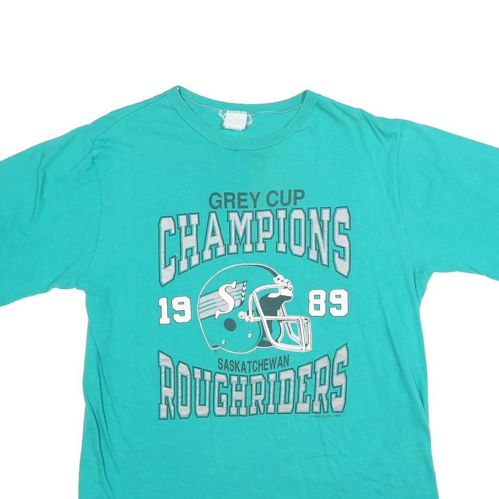 Mens Turquoise Grey Cup Champions Saskatchewan Roughriders Graphic T-Shirt L