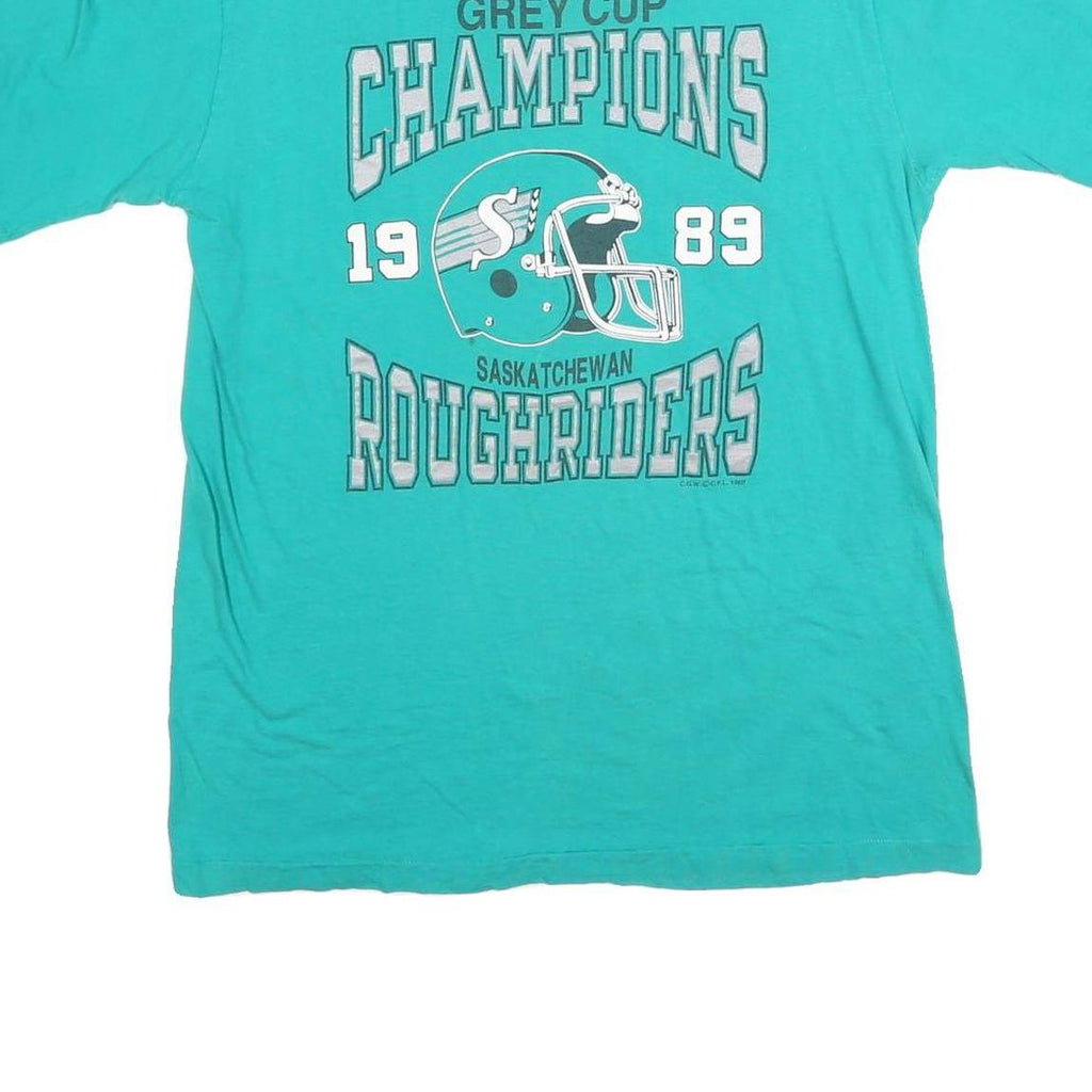 Mens Turquoise Grey Cup Champions Saskatchewan Roughriders Graphic T-Shirt L