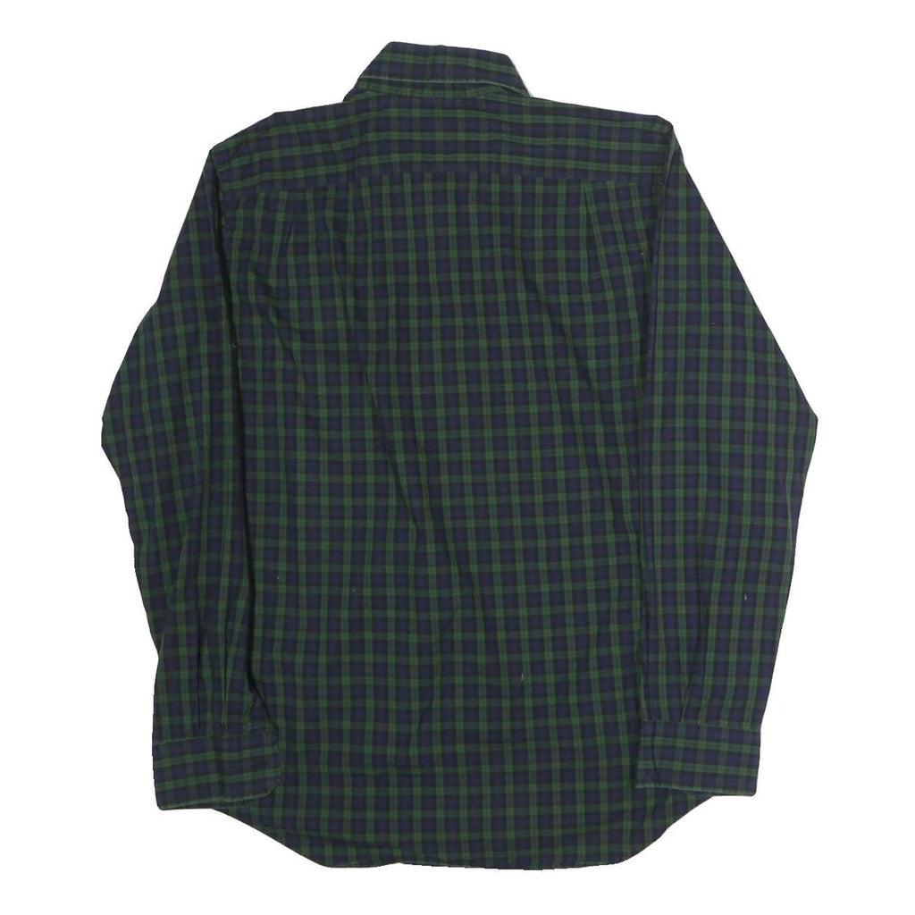 NAUTICA Mens Green & Blue Check Shirt M Button-Down Collar Long Sleeve Casual