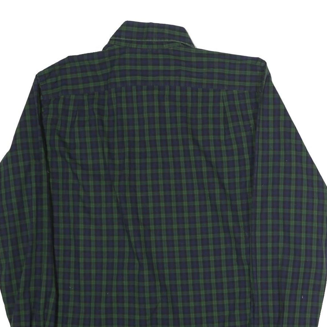 NAUTICA Mens Green & Blue Check Shirt M Button-Down Collar Long Sleeve Casual