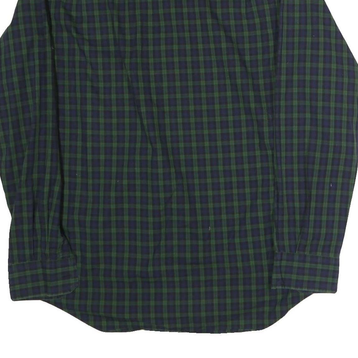 NAUTICA Mens Green & Blue Check Shirt M Button-Down Collar Long Sleeve Casual